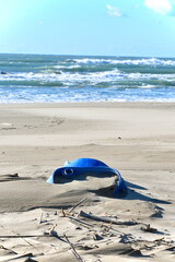 Plastic waste washed up on the Piemanson beach. Arles