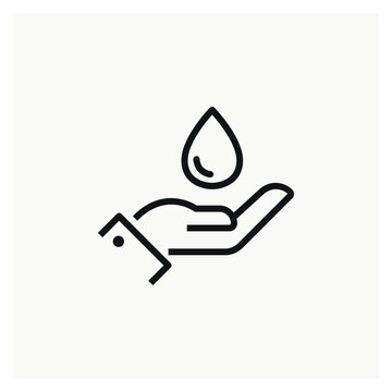 Water Saving Hand Icon Vector