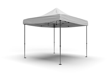 Front Perspective view of a Gazebo Tent for advertising, Isolated on a white background for mockups and illustrations. Exhibition display 3d render scene. © 3DZoneZA