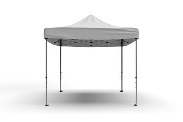 Front view of a Gazebo Tent for advertising, Isolated on a white background for mockups and illustrations. Exhibition display 3d render scene. © 3DZoneZA