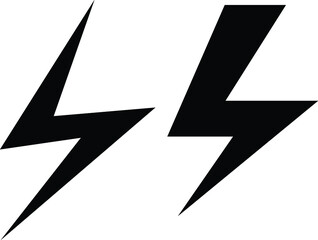 Lightning, energy, electricity, vector icon Set