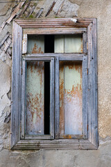 wooden window in an abandoned house in Georgia