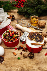 Food ingredients for baking Stollen