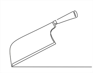 kitchen knife. Vector illustration in lineart style.