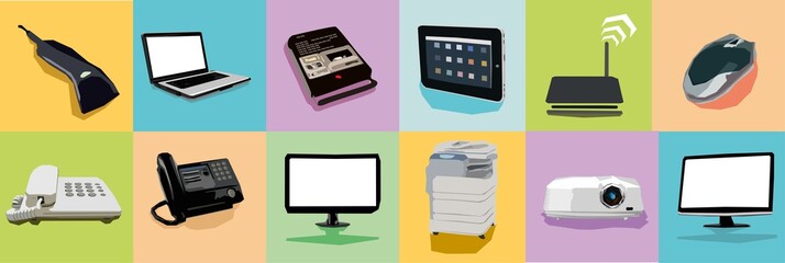 technique, set.  Flat design vector illustration concepts.