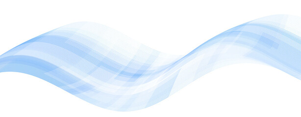 Light blue perspective striped wave. Vector graphics