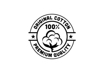 Original cotton product stamp label circular round design template