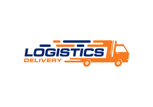 Logistic delivery, express fast shipping logo design template