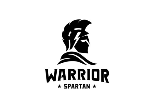 Warrior spartan helmet logo design template inspiration
