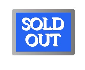 Sold out symbol icon with modern design.