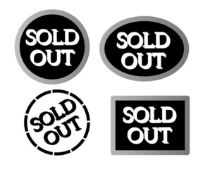 Sold out symbol icon with modern design.