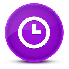 Clock luxurious glossy purple round button abstract