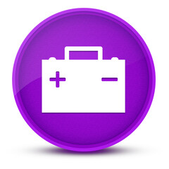 Car battery luxurious glossy purple round button abstract