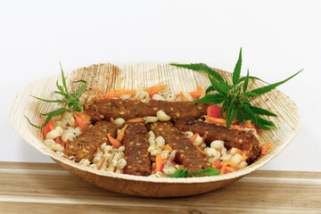 hemp sticks and buckwheat groats salad 