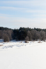 river covered with ice and snow