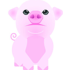 Obraz na płótnie Canvas Vector Illustration of a Baby Pig