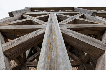 strong racks of old wooden stairs