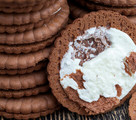 sweet cookies with milk filling