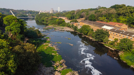 Fototapeta na wymiar Piracicaba river aerial view