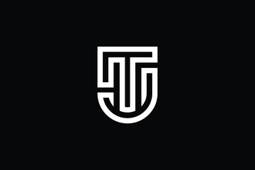 TJ logo letter design on luxury background. JT logo monogram initials letter concept. TJ icon logo design. JT elegant and Professional letter icon design on black background. T J JT TJ
