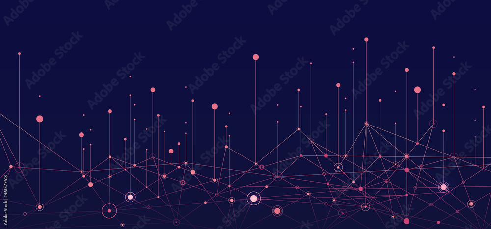 Aufkleber Big data visual information background. Social network concept. Connection vector background.