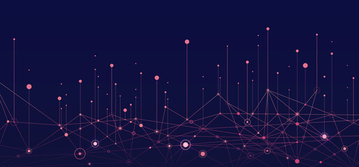 Big data visual information background. Social network concept. Connection vector background.