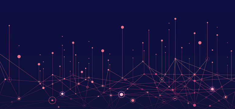 Big data visual information background. Social network concept. Connection vector background.