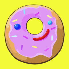 Smiling donut with frosting