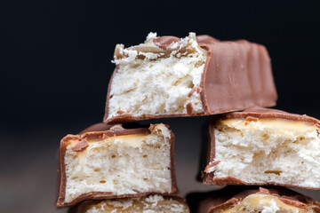 creamy nougat covered with milk chocolate