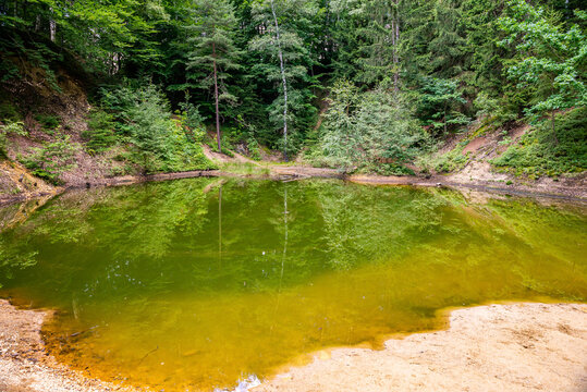 Colored lakes - Kolorowa jeziorka - in Poland in Summer - Yellow lake - Zolte Jezioro