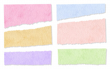 Fototapeta premium Collection of lovely washi tapes Hand Painted Watercolor