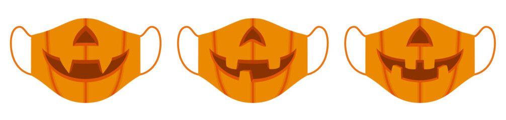 Protective face mask with Halloween pumpkin