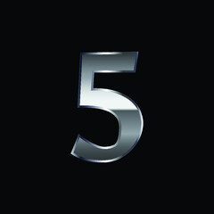 3d Metal numbers - number 5