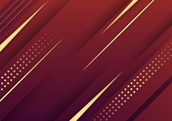 Dark red gradient background with gold shiny element decoration for presentation design. Vector illustration for banner, poster, cover template background and more