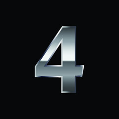 3d Metal numbers - number 4