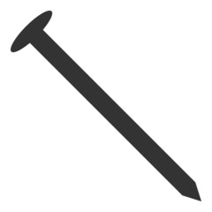 Steel nail icon with flat style. Isolated vector steel nail icon image, simple style.