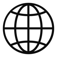 Globe icon with flat style. Isolated vector globe icon image, simple style.