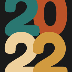 2022 happy new year. numbers minimalist style. vector linear numbers. design of greeting cards. vector illustration. Free Vector.