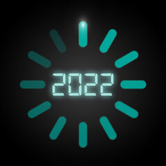 2022 happy new year. numbers 3d abstract style. vector linear numbers. design of greeting cards. vector illustration. Free Vector