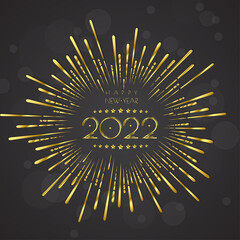2022 happy new year. numbers firework style. vector linear numbers. design of greeting cards. vector illustration. Free Vector