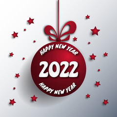 Fototapeta premium 2022 happy new year. numbers 3D style. vector linear numbers. design of greeting cards. vector illustration. Free Vector.