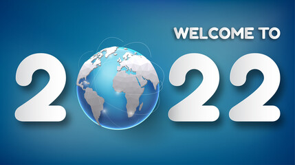 2022 happy new year. numbers minimalist style. vector linear numbers. design of greeting cards. vector illustration. Free Vector.