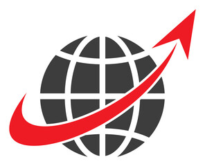 Space orbit icon with flat style. Isolated vector space orbit icon illustrations, simple style.