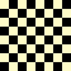 Checkerboard 8 by 8. Black and Beige colors of checkerboard. Chessboard, checkerboard texture. Squares pattern. Background.