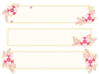 秋色の花とフレームのセット