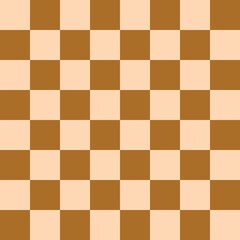 Checkerboard 8 by 8. Brown and Apricot colors of checkerboard. Chessboard, checkerboard texture. Squares pattern. Background.