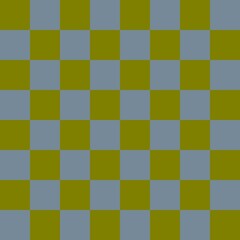 Checkerboard 8 by 8. Light Slate Grey and Olive colors of checkerboard. Chessboard, checkerboard texture. Squares pattern. Background.