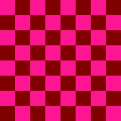 Checkerboard 8 by 8. Maroon and Deep pink colors of checkerboard. Chessboard, checkerboard texture. Squares pattern. Background.