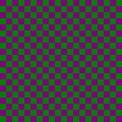 Two color checkerboard. Green and Purple colors of checkerboard. Chessboard, checkerboard texture. Squares pattern. Background.