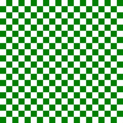 Two color checkerboard. Green and White colors of checkerboard. Chessboard, checkerboard texture. Squares pattern. Background.